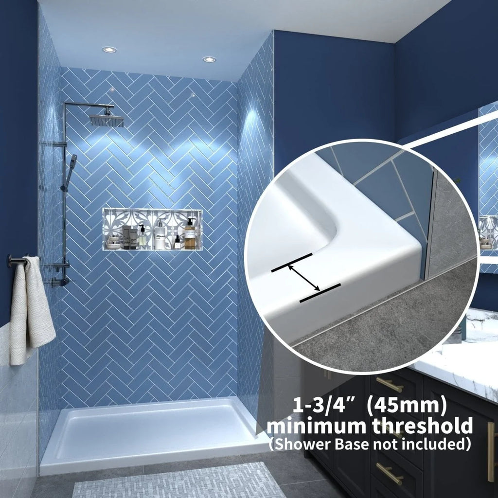 50-54 in. W x 70 in. H Black Sliding Glass Shower Doors D423