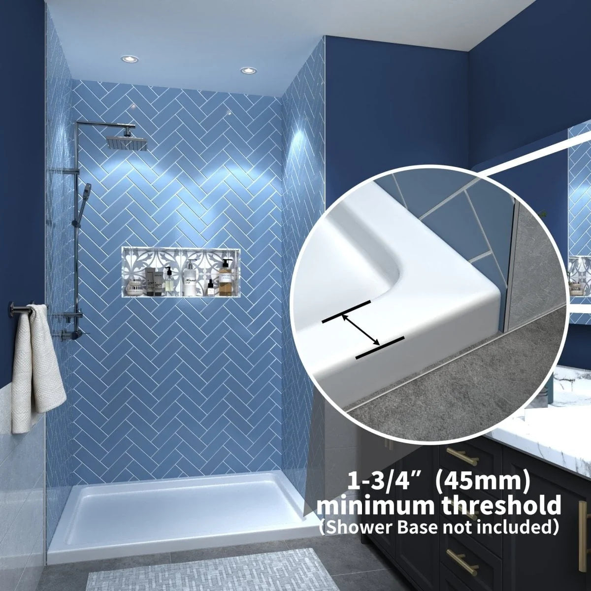 50-54 in. W x 70 in. H Black Sliding Glass Shower Doors D423
