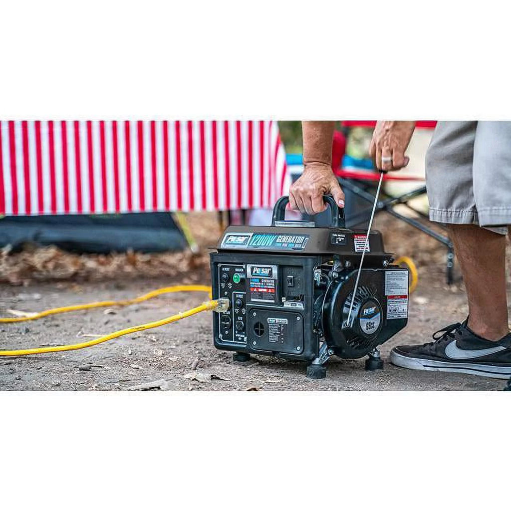 Portable Gas-Powered Generator with Carrying Handle, 1200W, Black/Gray I6065