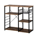 Rustic Brown Kitchen Storage Shelf with 10 Hooks G39253