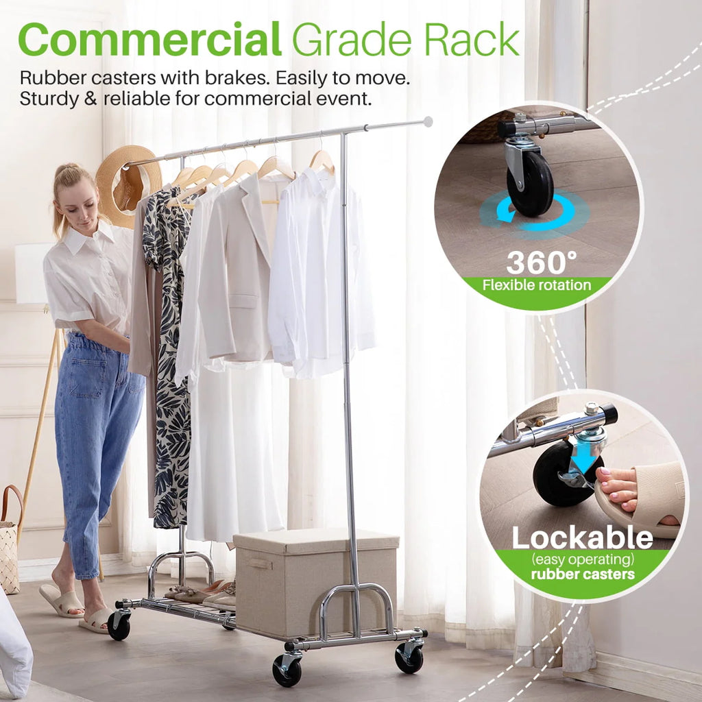 450 lbs Clothing Rack with Shelves A834273