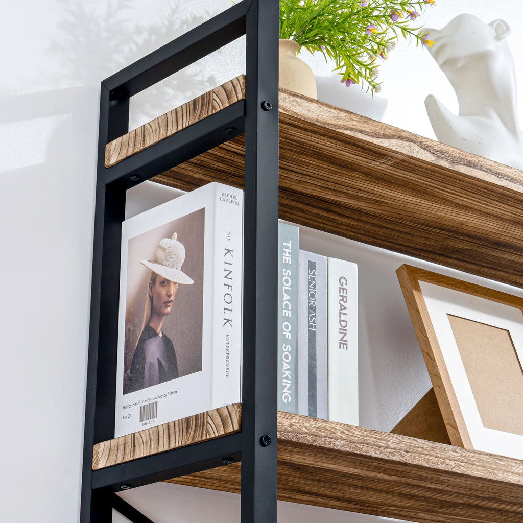 5 Tier Solid Real Wood Bookshelf E9836