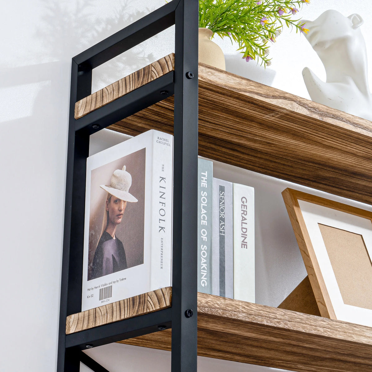 5 Tier Solid Real Wood Bookshelf E9836