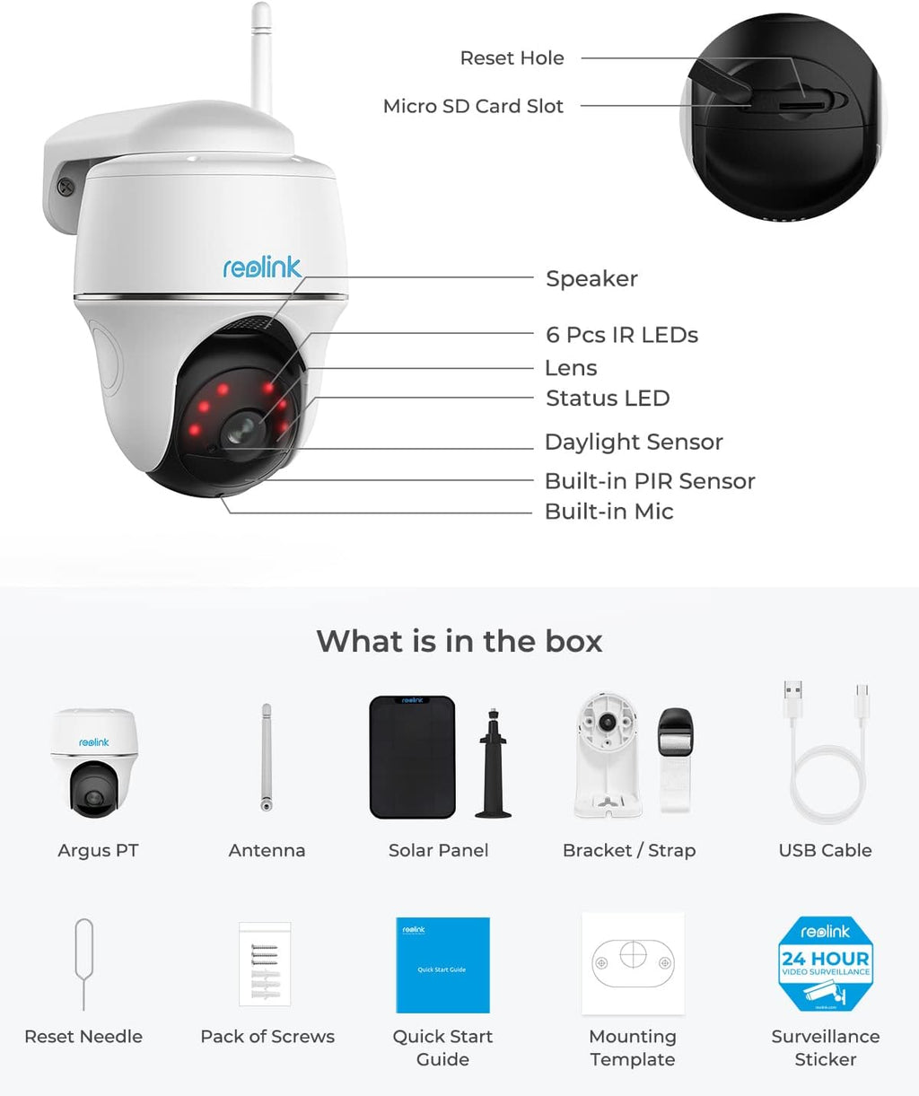 Solar Powered Wireless Security Camera with Pan Tilt J41217