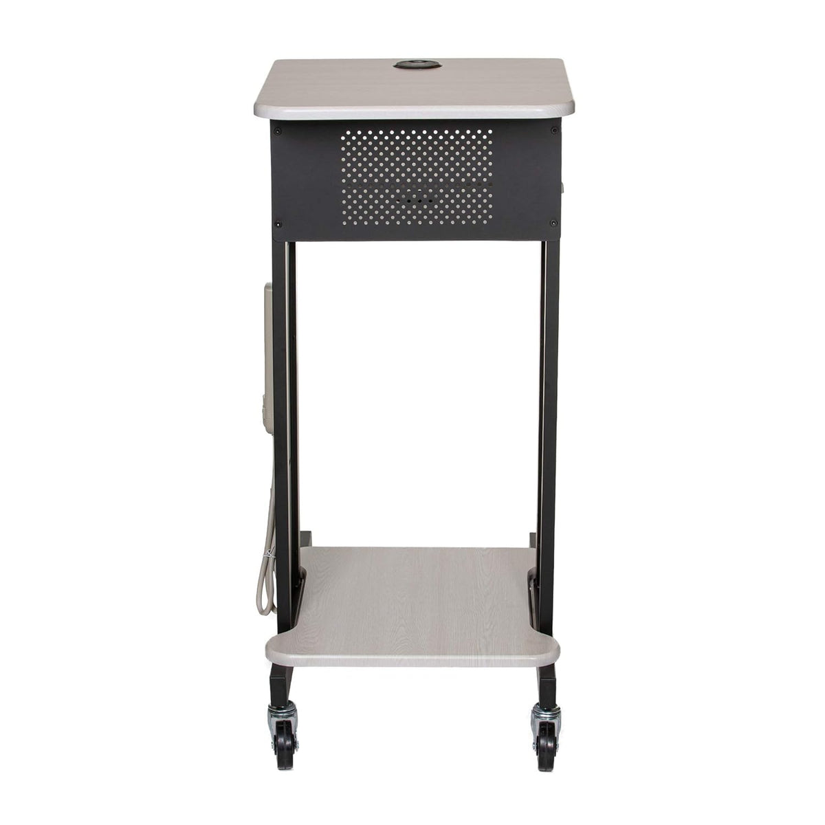 Presentation Cart and Stand, Steel Frame, Ivory Woodgrain J164268
