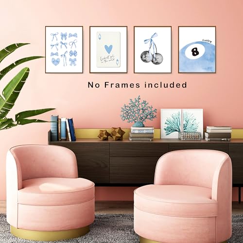 Pink Coquette Preppy Wall Art Prints Set of 4 Q8921