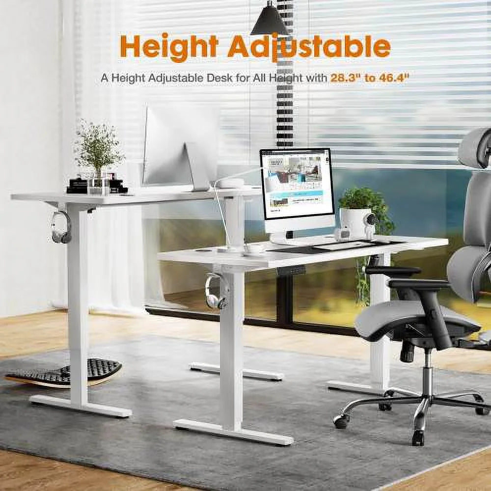 White Electric Height Adjustable Standing Desk T61234