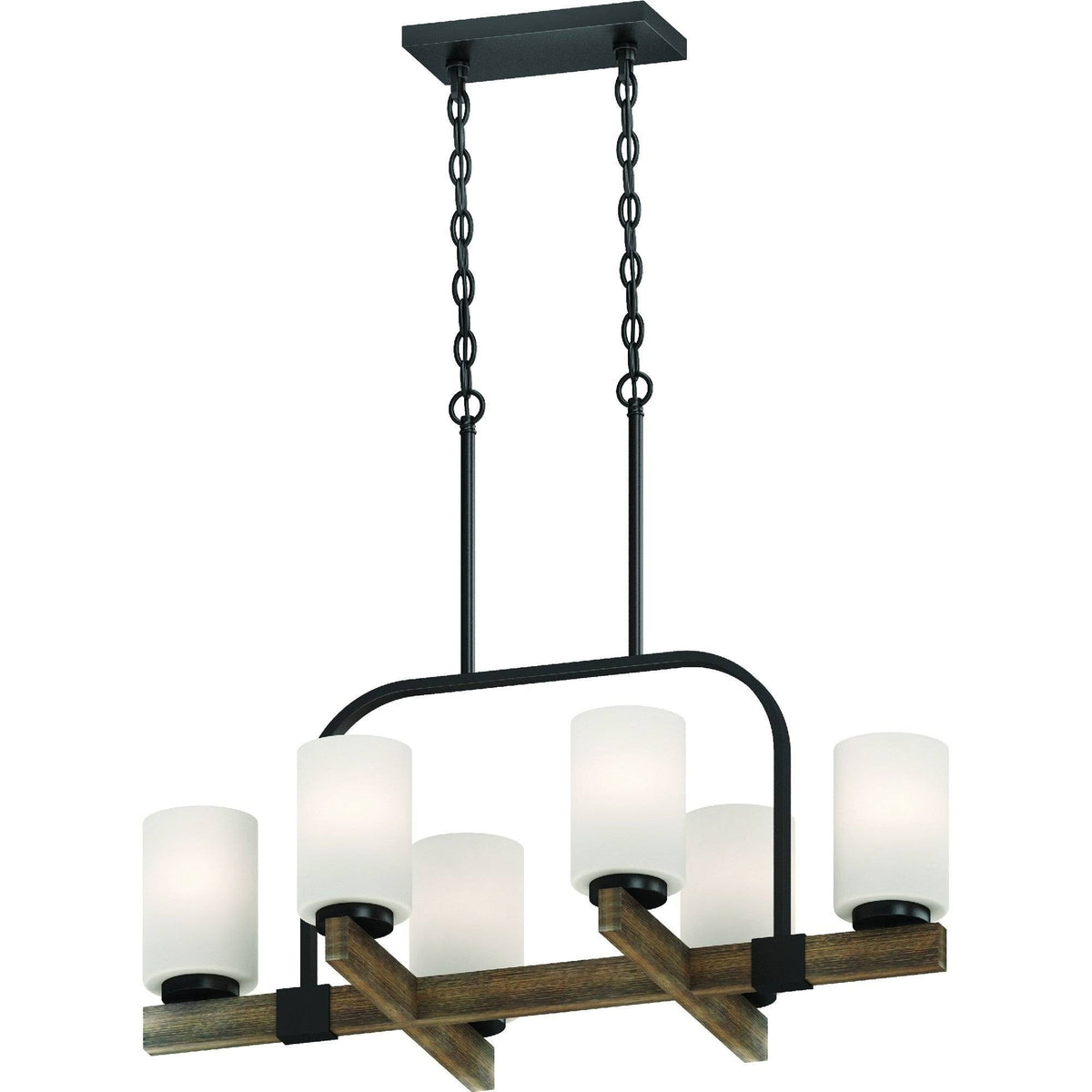 6 Light Pillar Candle Chandelier I837295