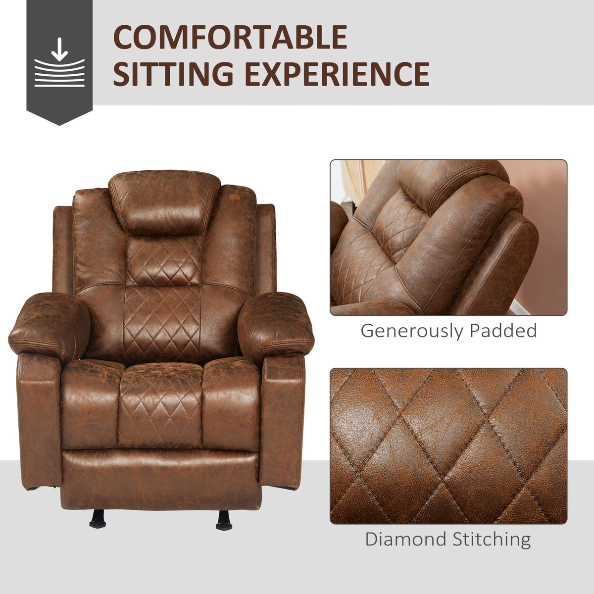 Brown Manual Recliner Chair T13534