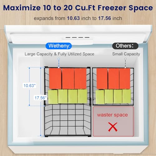 2 Pack Large Expandable Stackable Black Freezer Organizer Bins K887