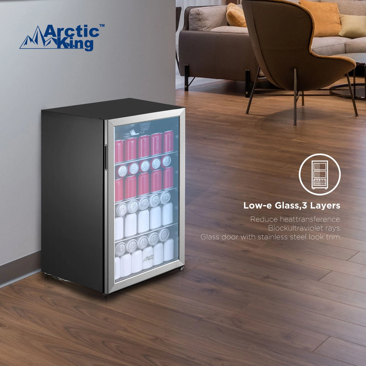 115-Can Beverage Fridge & Cooler Stainless Steel N95102