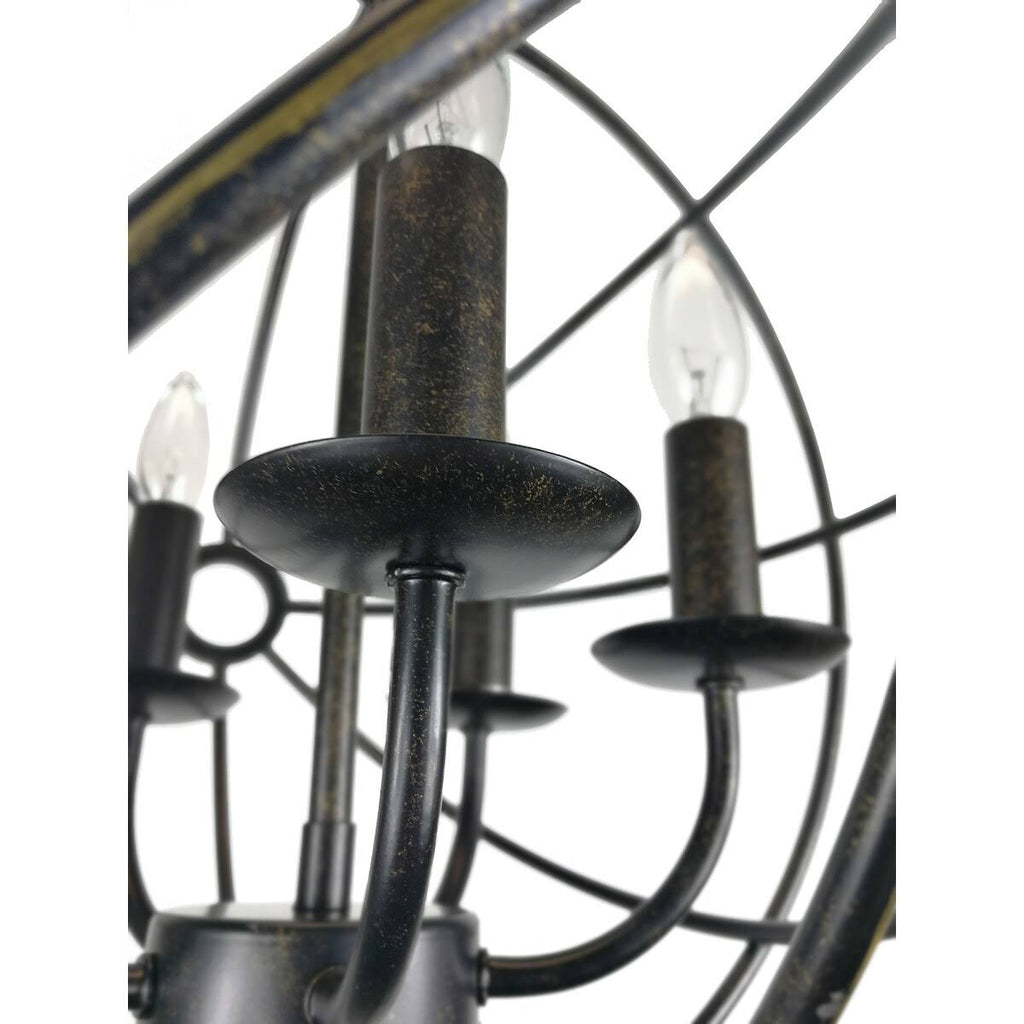 5-Light Antique Bronze Globe Cage Chandelier X816940