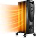 Oil Filled Radiator Heater Portable Electric Heater with 3 Heat Settings Black T625935