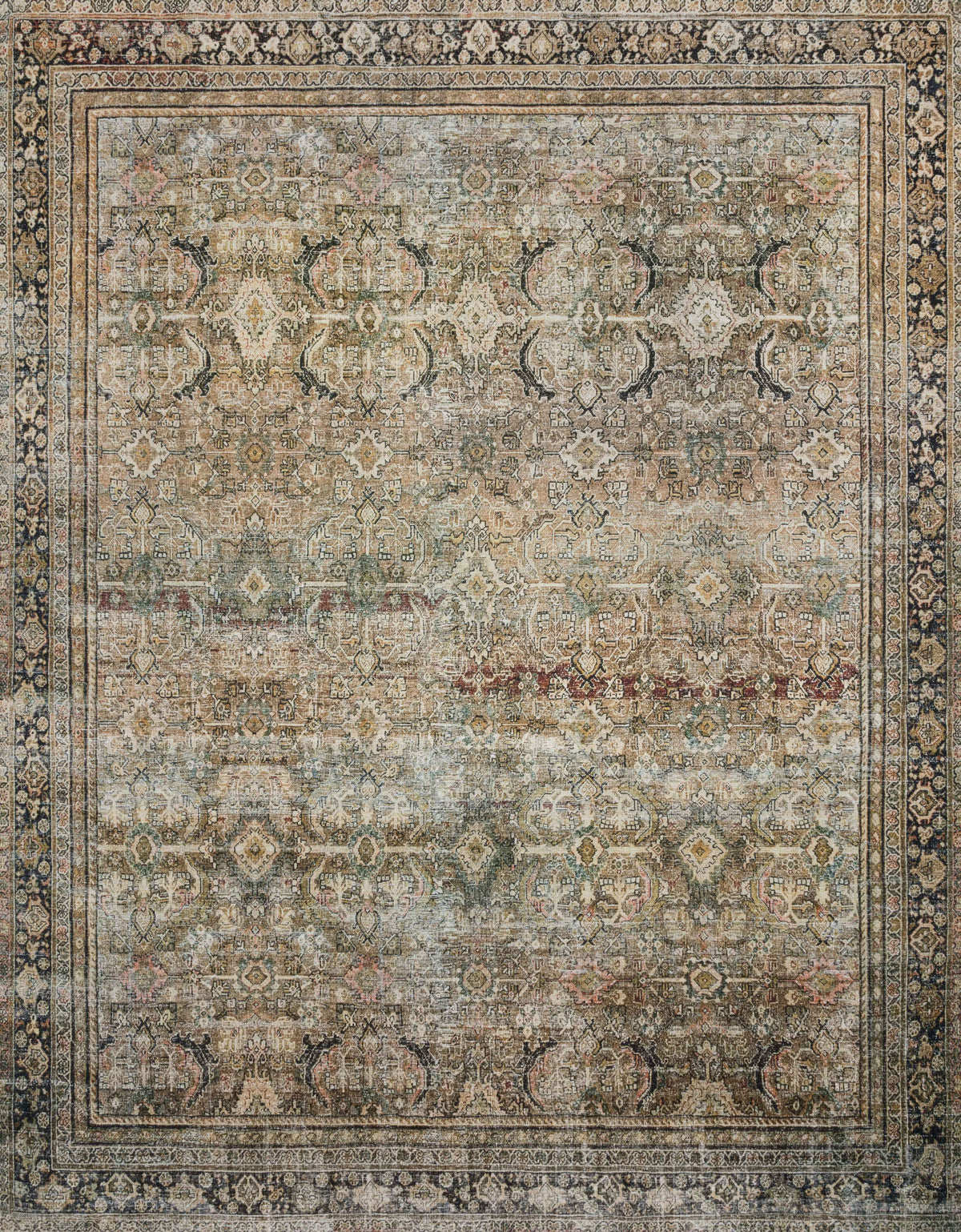 Olive Charcoal 7'6 x 9'6 Rug V1050