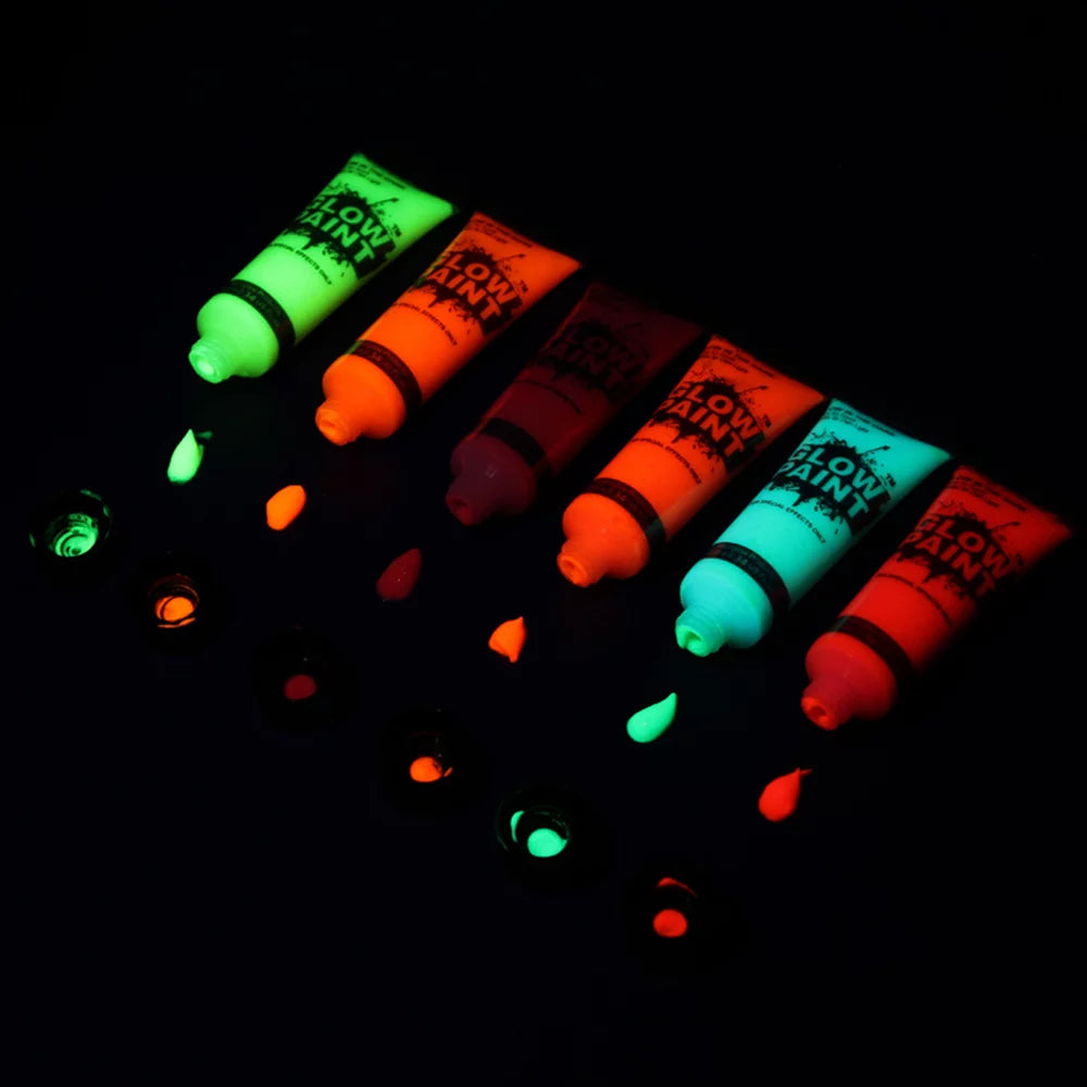 24 Tubes Glow in the Dark Face & Body Paint F301