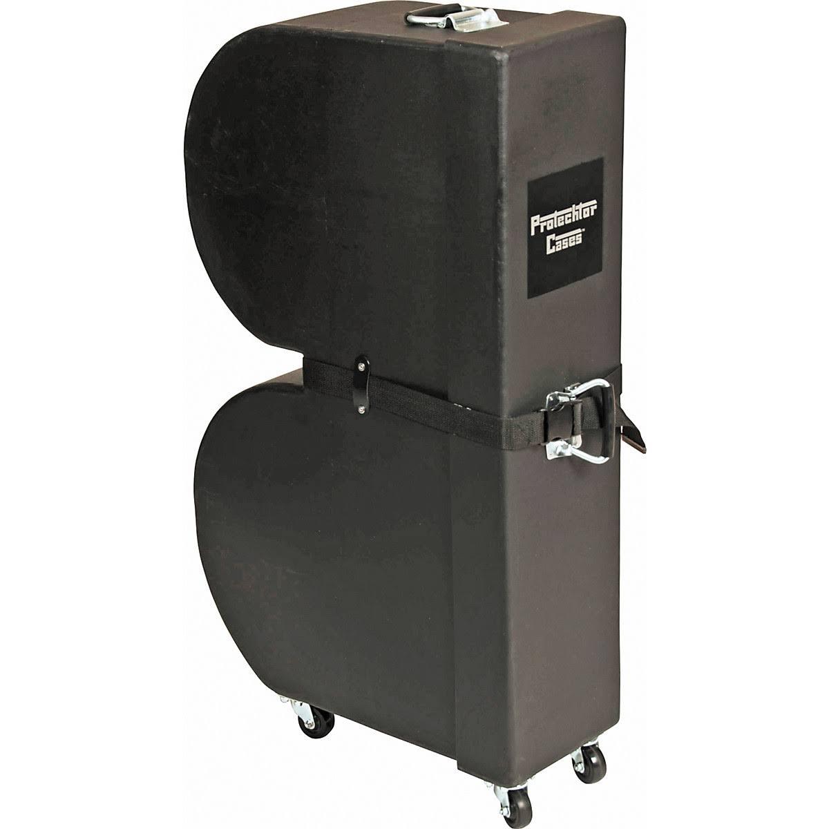 Black Upright Timbale Case with Wheels W354