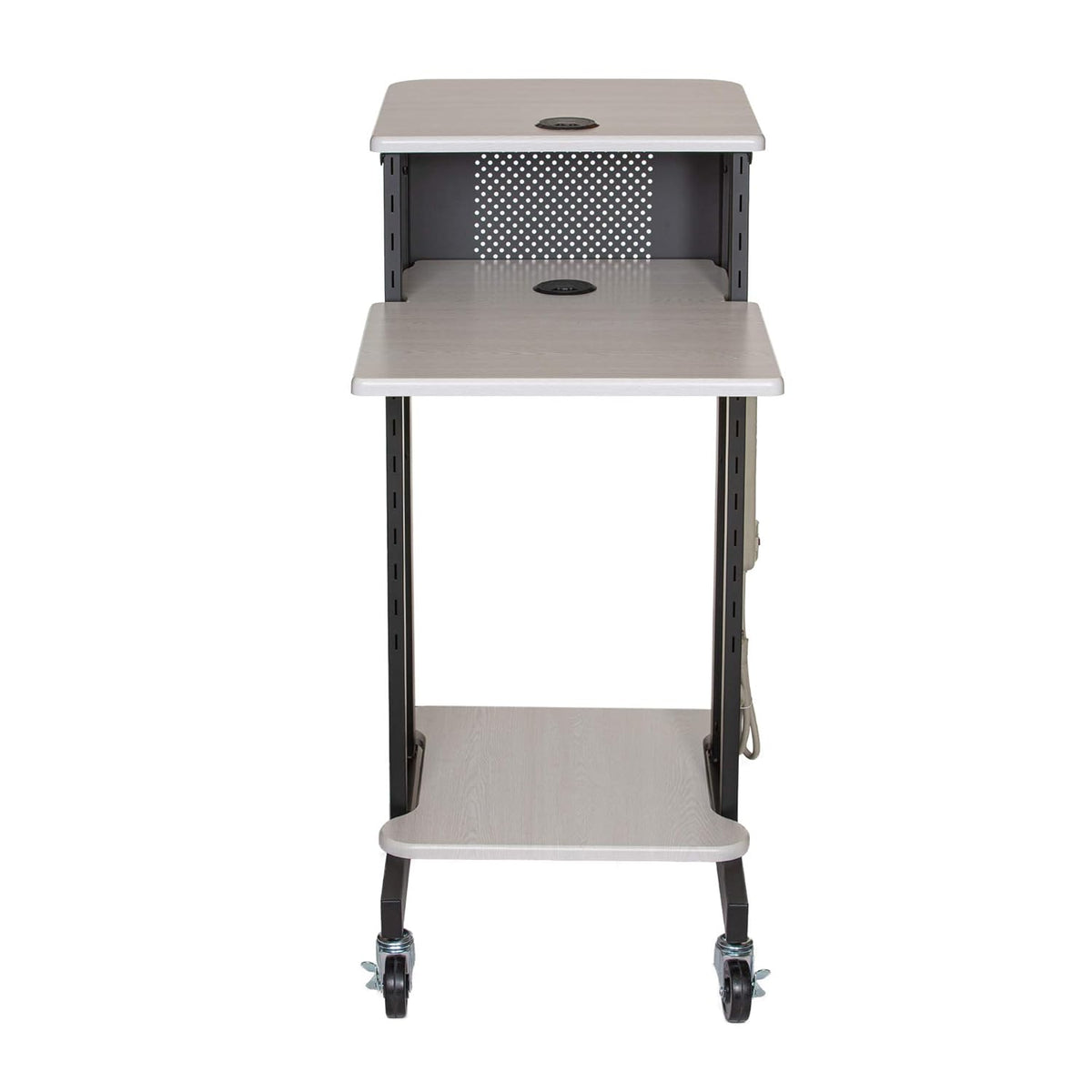 Presentation Cart and Stand, Steel Frame, Ivory Woodgrain J164268