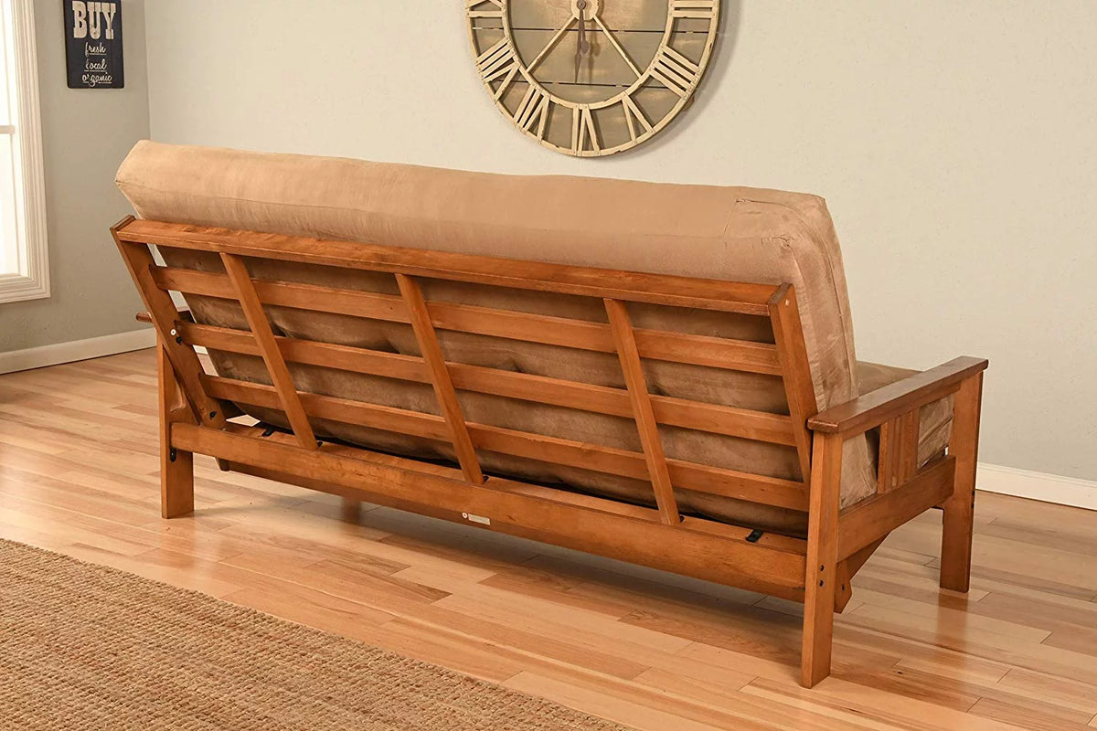 Full Futon with Fabric Mattress in Gray Stone U720410