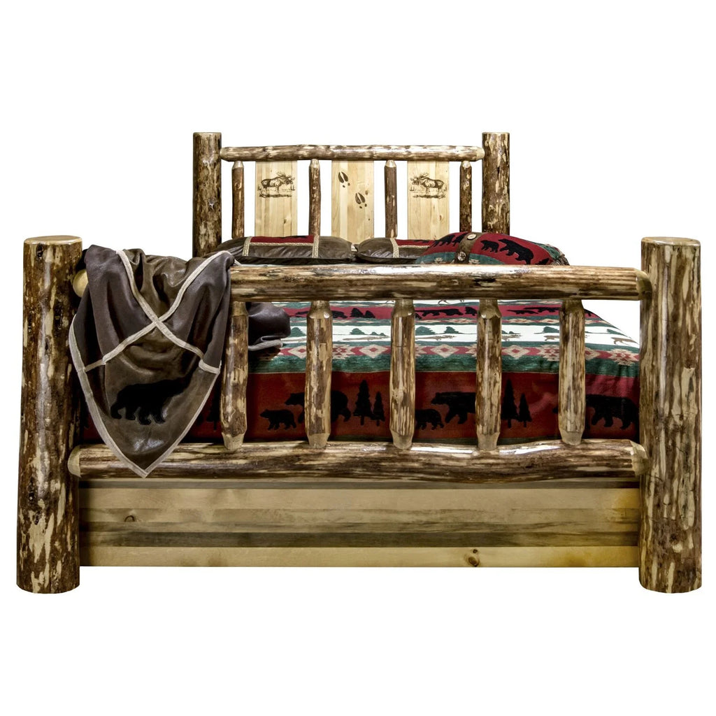 Brown California King Wood Storage Bed M96501