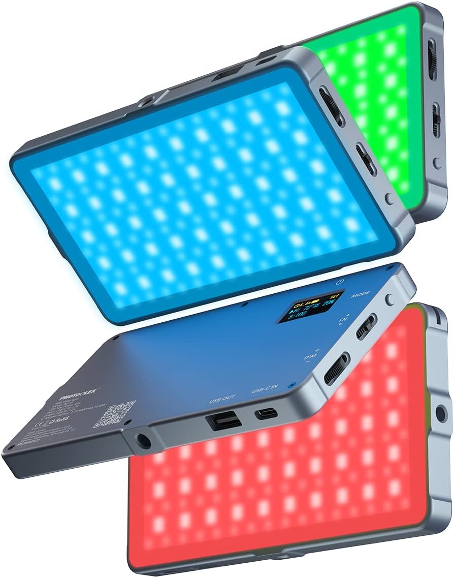 RGB LED Video Light Panel 10000mAh Rechargeable 18.5W 3200-5600K Z26459