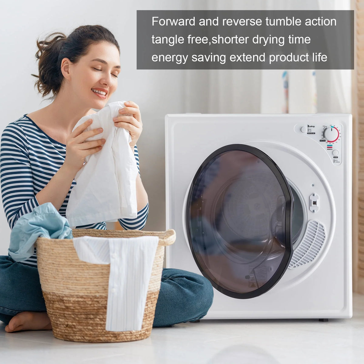 Stainless Steel Compact Electric Clothes Dryer B844