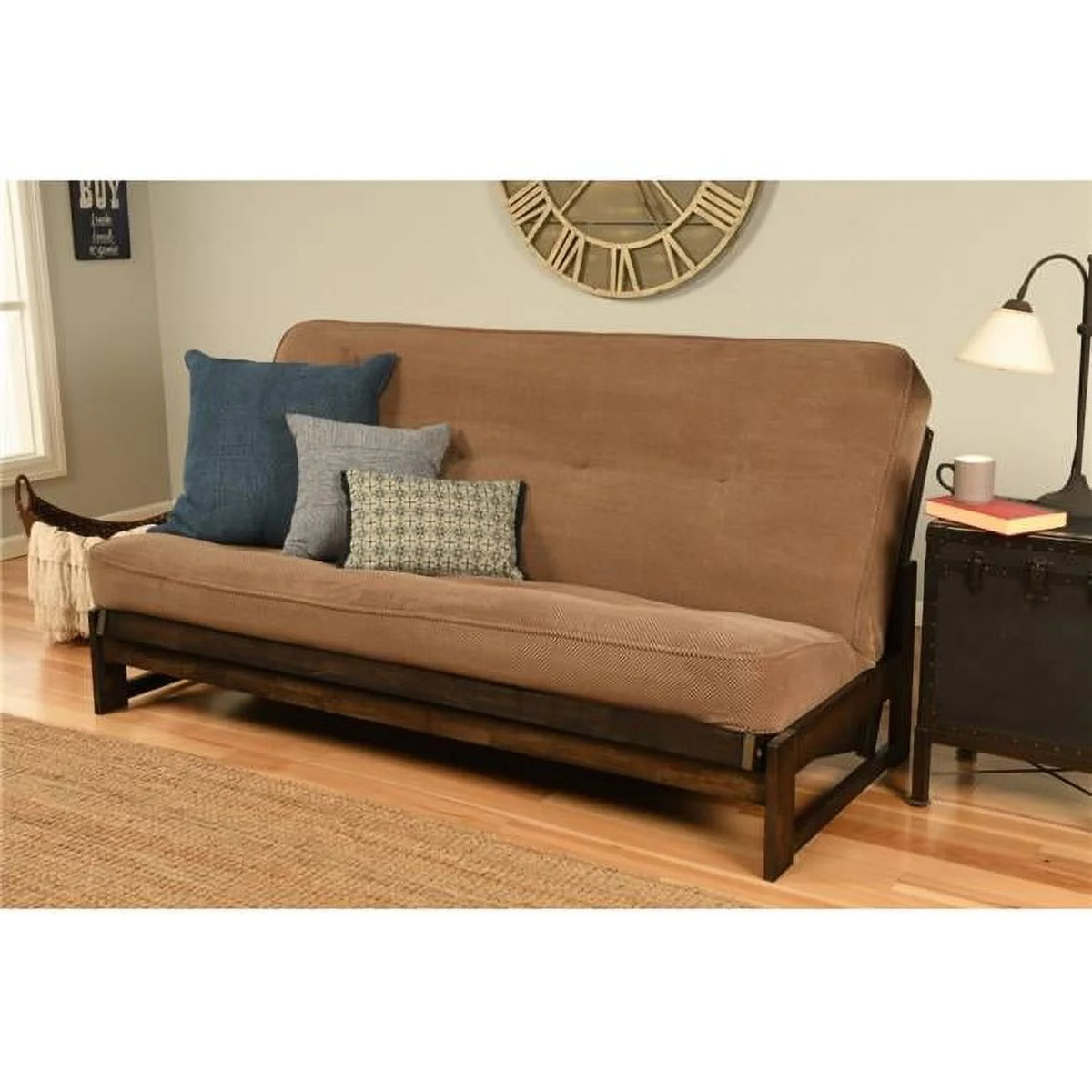 Mocha Full Size Futon Frame with Mattress J222