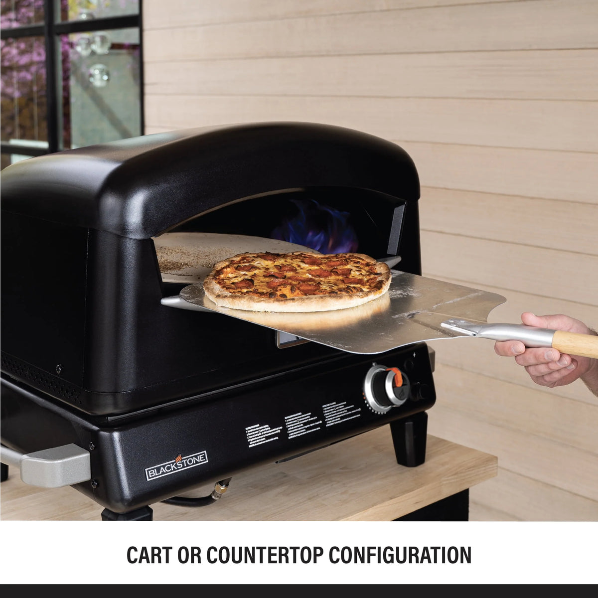 Propane Pizza Oven with Rotating Cordierite Stone and Mobile Stand X823432