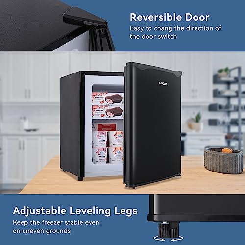 1.1 Cu.ft Black Compact Upright Freezer with Removable Shelf J92464