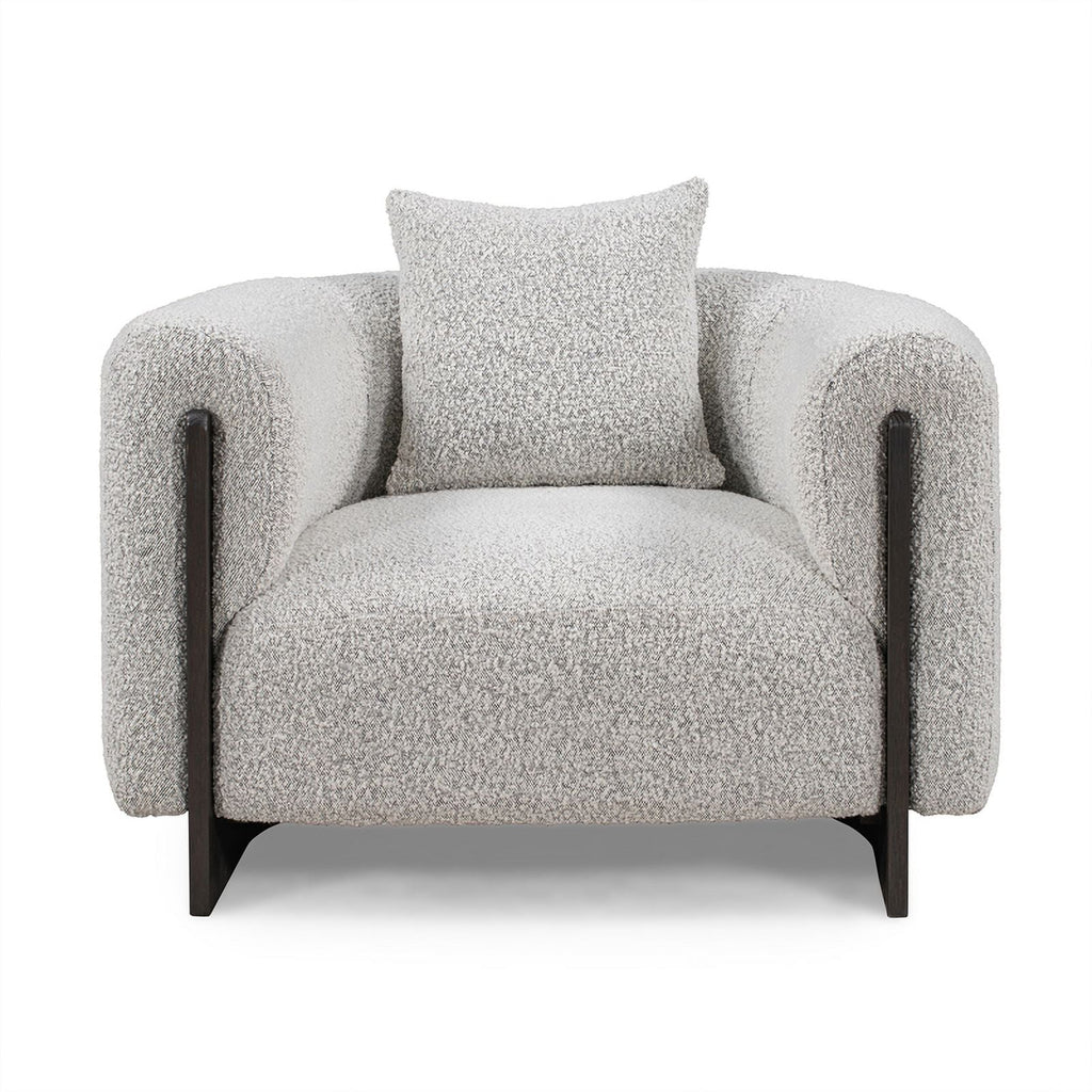 Gray Boucle Fabric Accent Chair Z532358