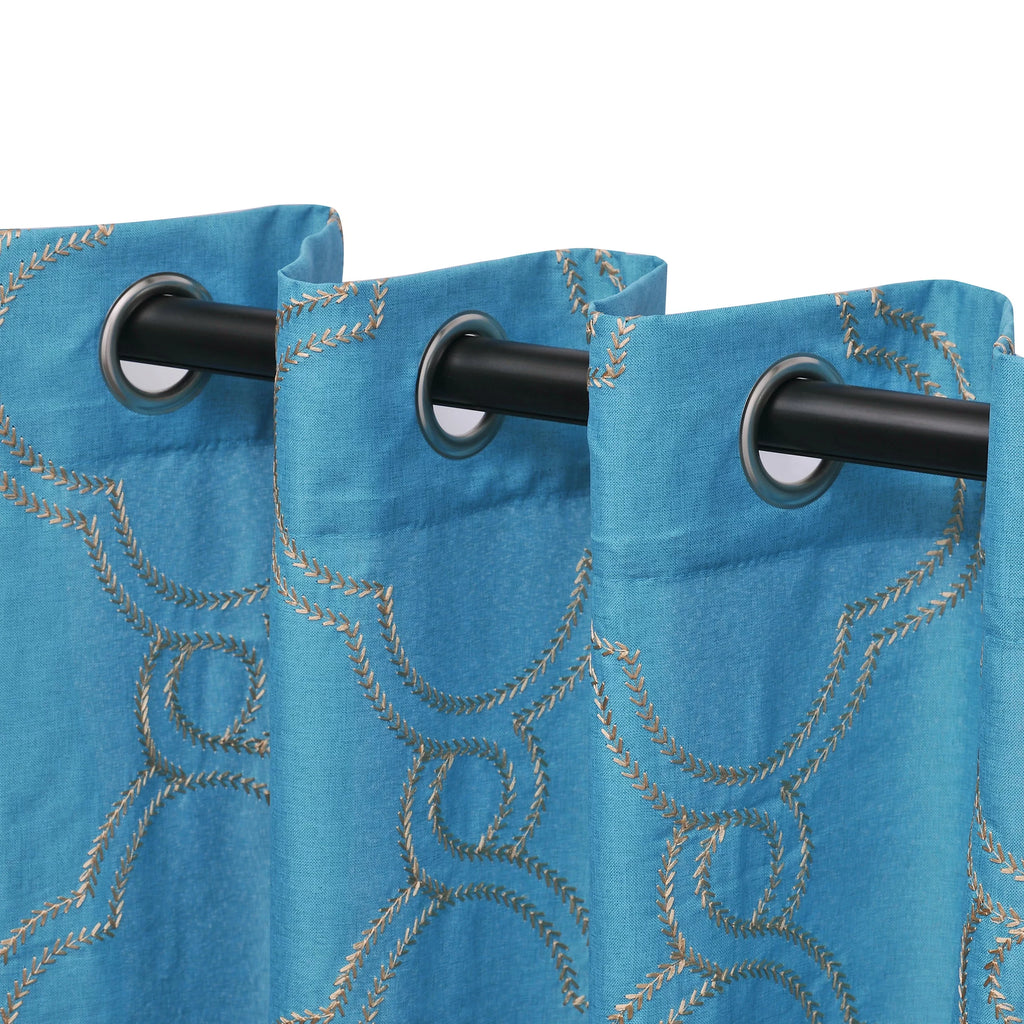 Semi-Sheer Moroccan Printed Curtain Set of 2 J543686