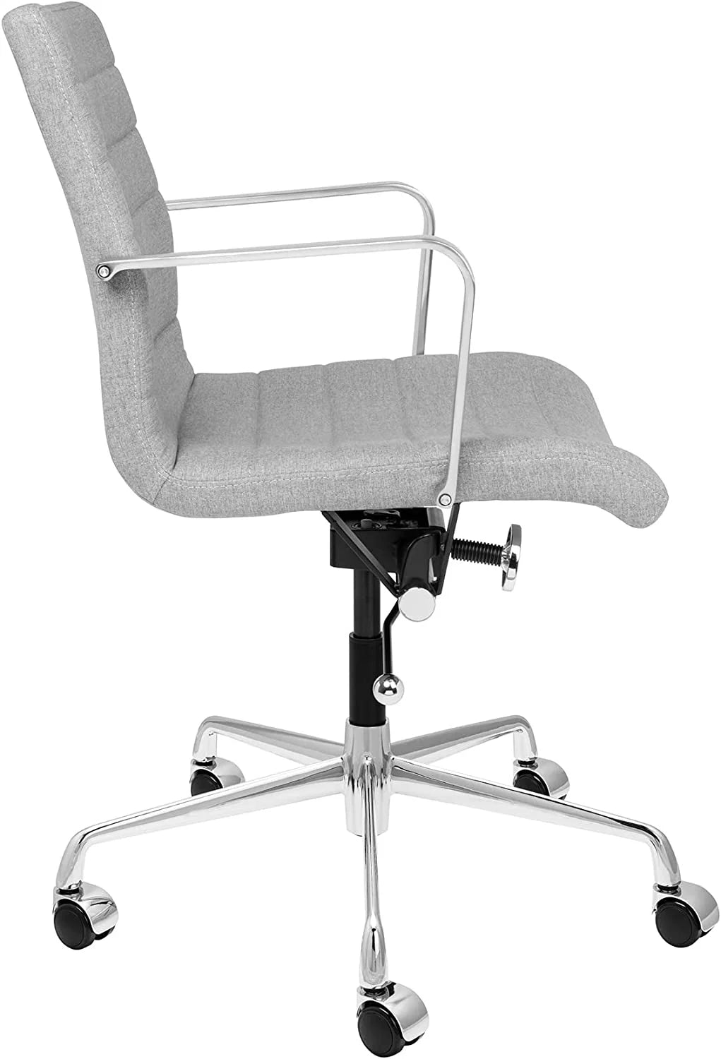Ribbed Grey Poly-Cotton Fabric Office Chair L161