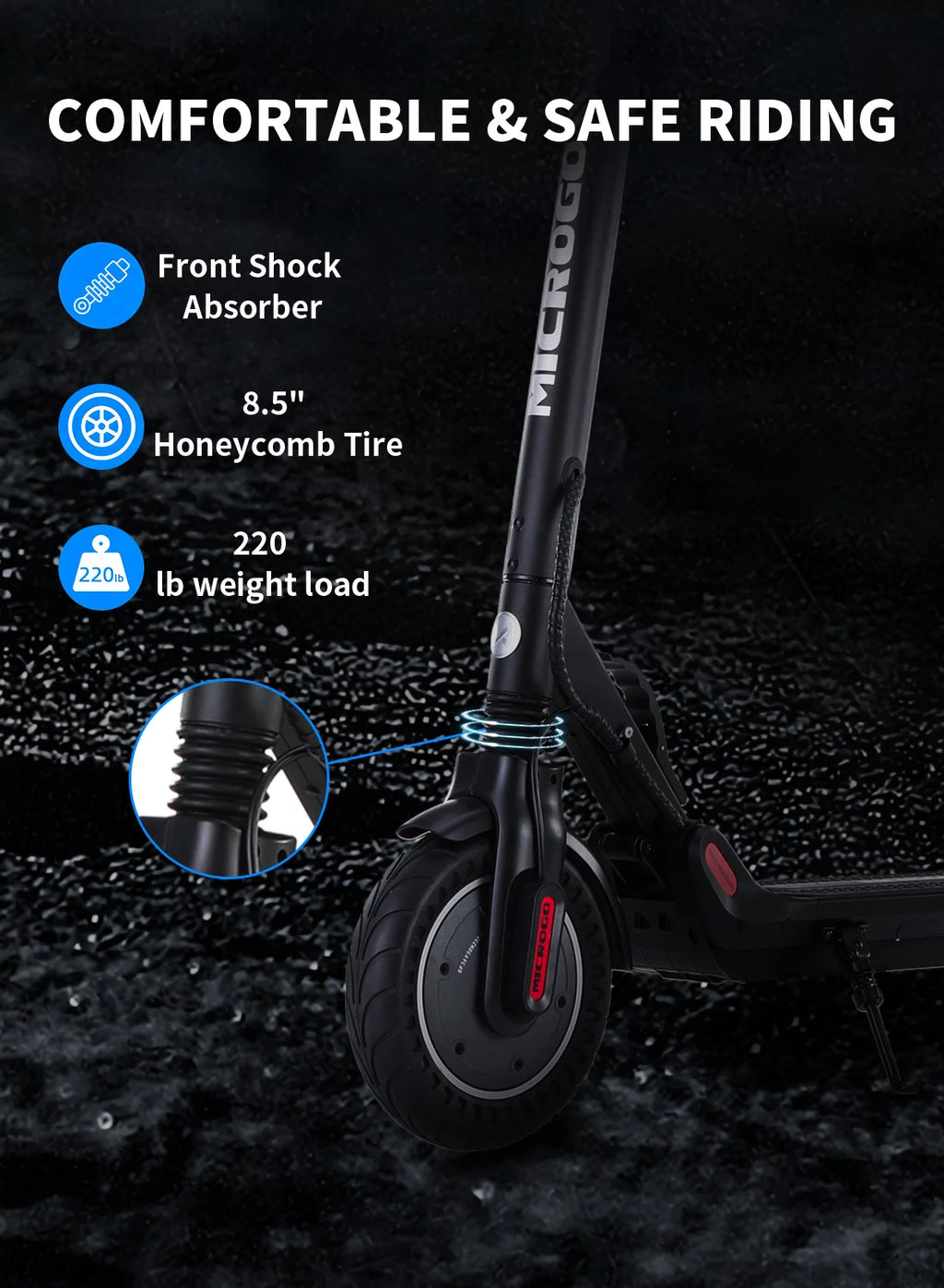 Electric Scooter with 350W Motor and 8.5 inch Honeycomb Tires M6011