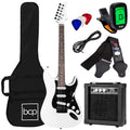 39in Full Size Beginner Electric Guitar Kit with Case, Strap, Amp, Whammy Bar - Glacier White S84886