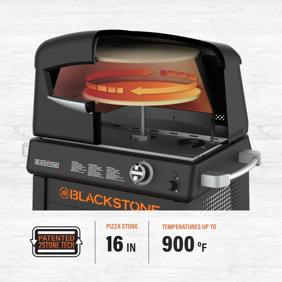 Propane Pizza Oven with Rotating Cordierite Stone and Mobile Stand X823432