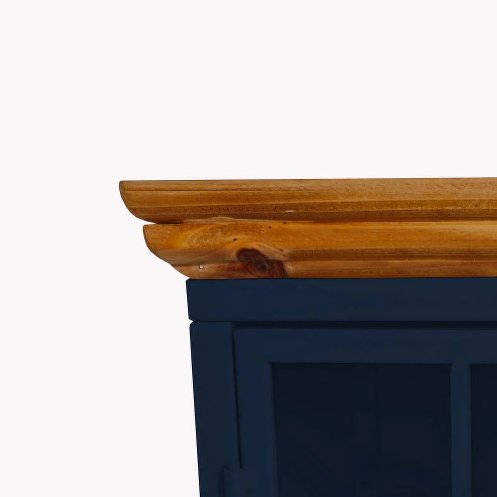 Dark Blue Storage Cabinet Nightstand V2742