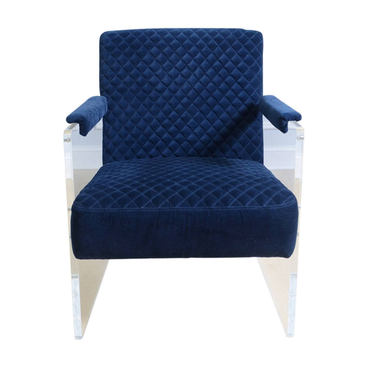 Navy Acrylic Velvet Accent Chair Q6645