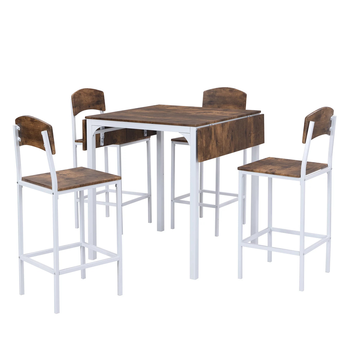 5 Piece Counter Height Dining Table Set with Drop Leaf and 4 Chairs P1823