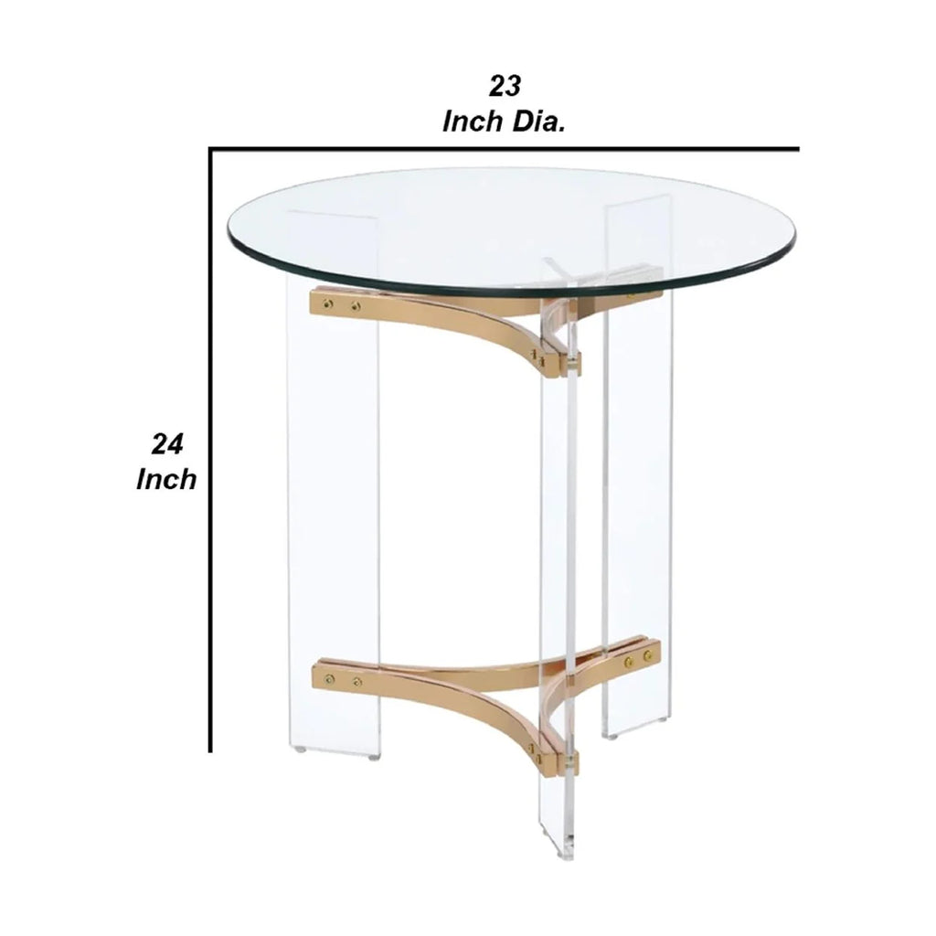23 Inch Round Glass Top End Table S383961