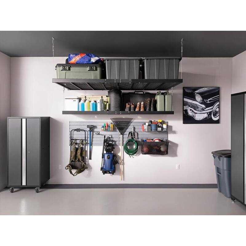 48 in. x 96 in. Steel Garage Wall Shelving in White X2208