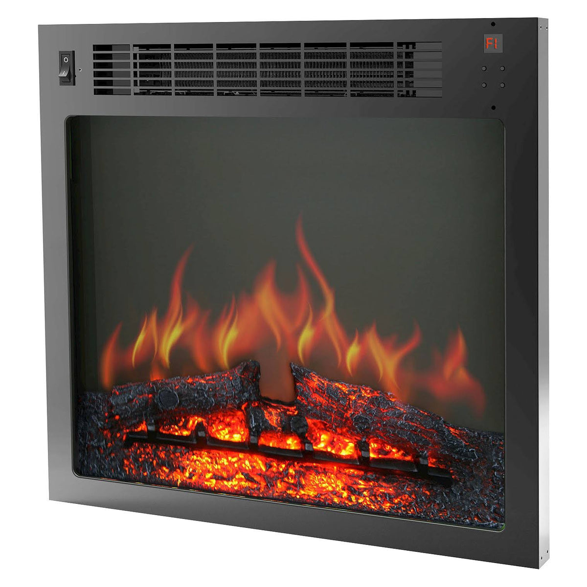 White Mantel with Electronic Fireplace Insert G93519