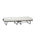 Metal Folding Bed with Memory Foam Mattress in Beige J928