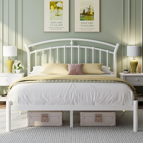 Full Black Metal Bed Frame with 13 Steel Slats F1563