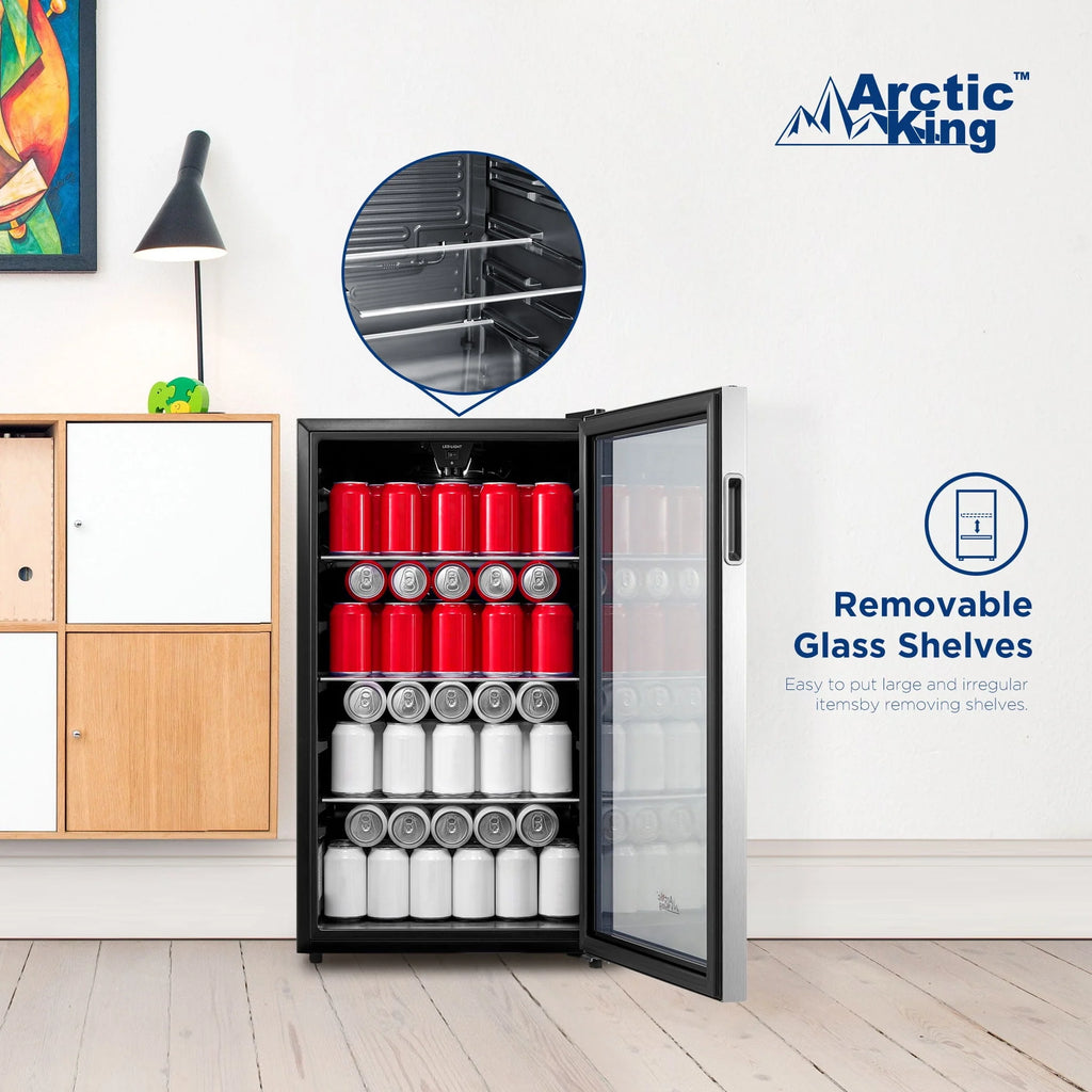 115-Can Beverage Fridge & Cooler Stainless Steel N95102