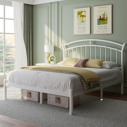 Full Black Metal Bed Frame with 13 Steel Slats F1563
