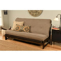 Mocha Full Size Futon Frame with Linen Stone Mattress Z4055