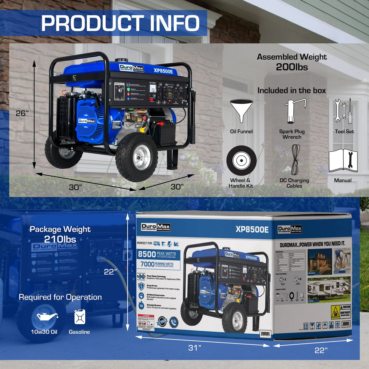 8500-Watt 420cc Gas Generator with Electric Start D5163
