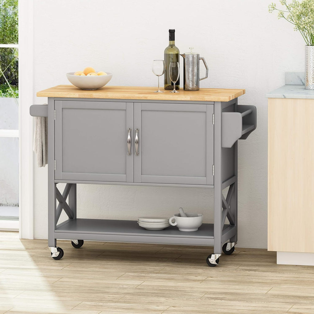 Gray Kitchen Cart with Wheels C71815