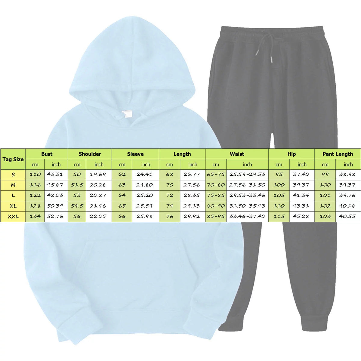 Womens Two Piece Hoodie and Sweatpants Set R728