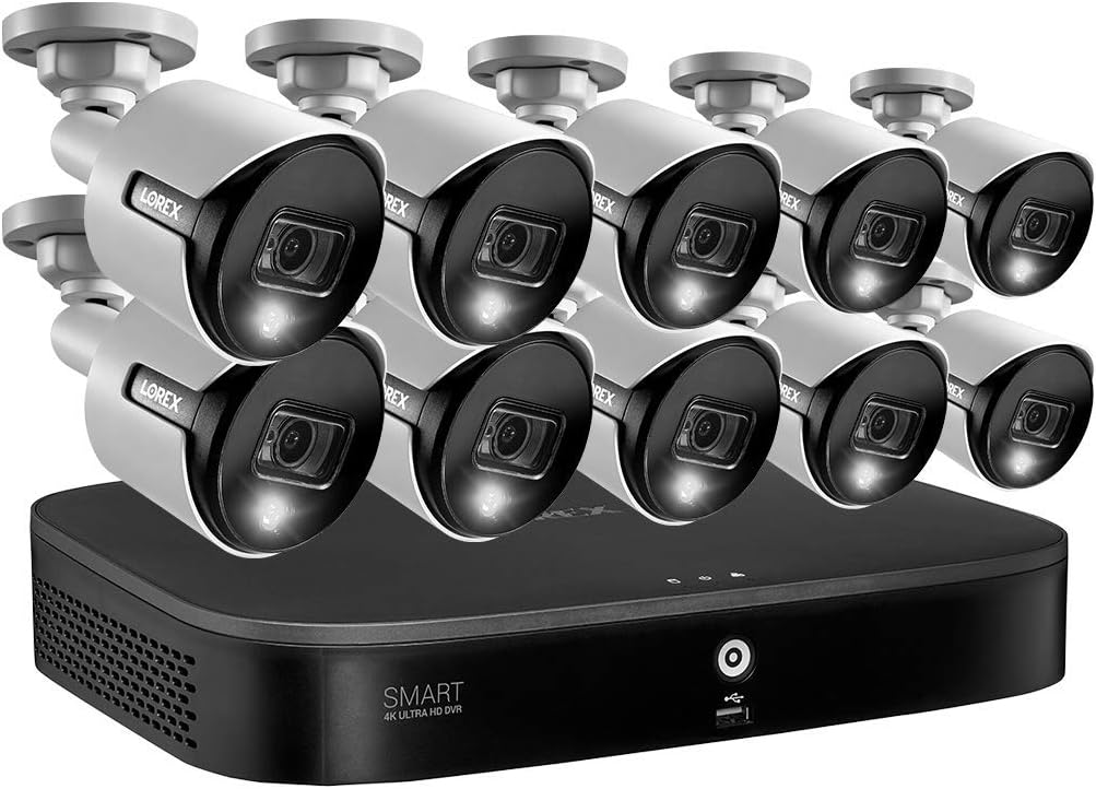 4K Ultra HD 16-Channel Security System with 2TB DVR and 10 Cameras P5272