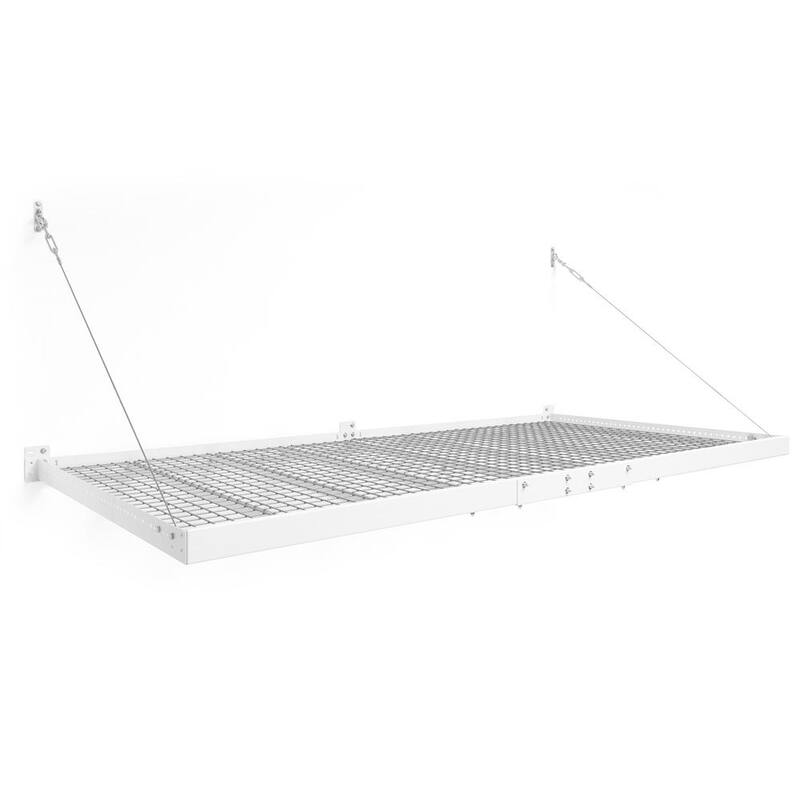 48 in. x 96 in. Steel Garage Wall Shelving in White X2208
